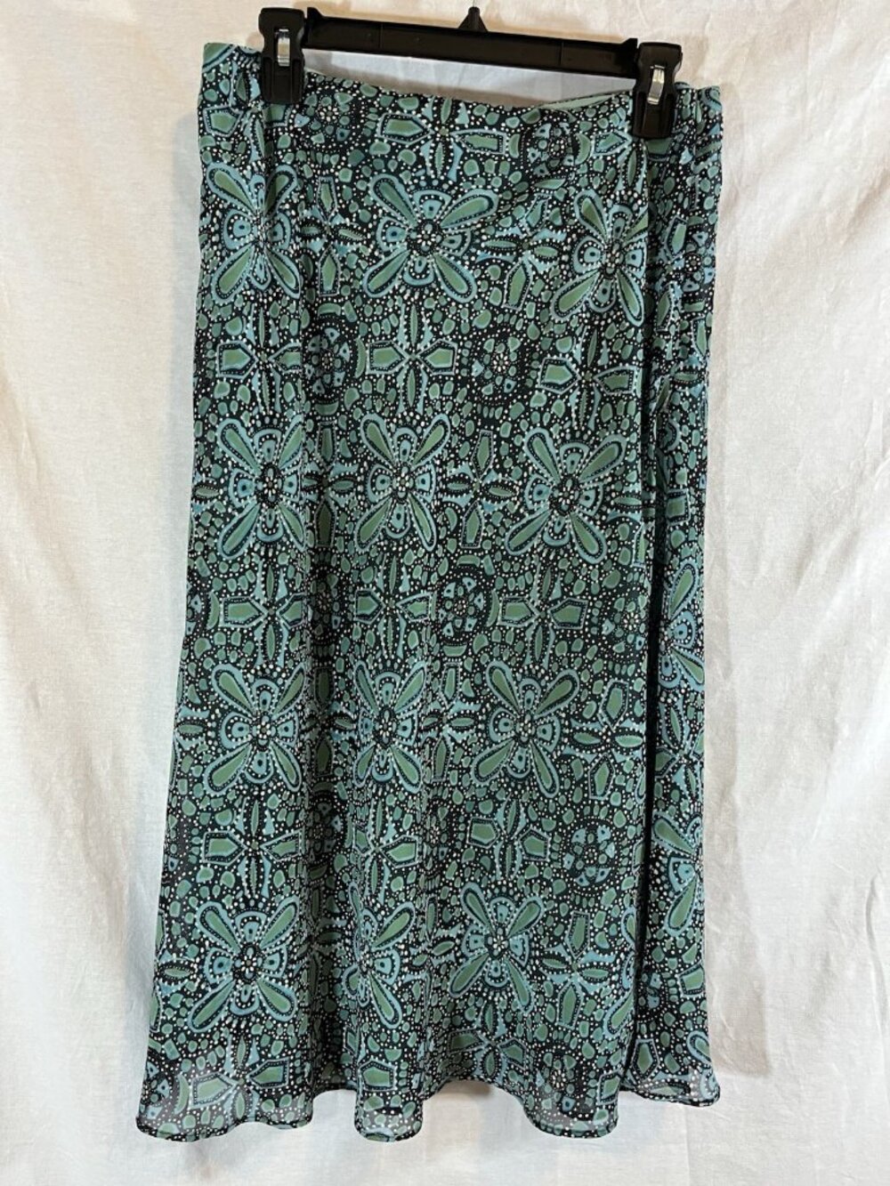 East 5th Women’s Size 10 Blue & Green Floral Lined Midi Skirt